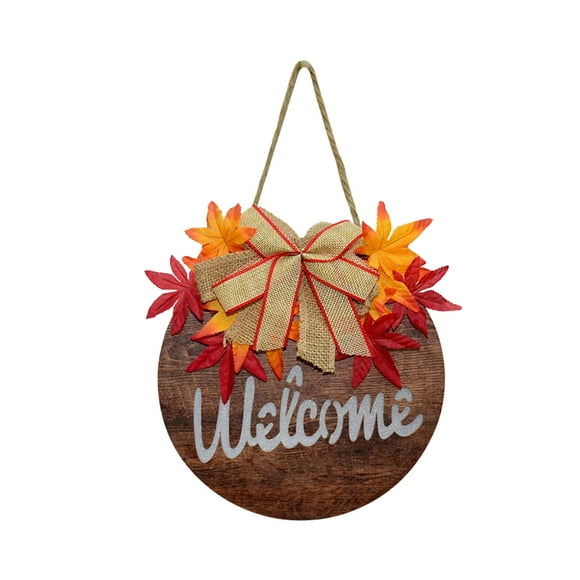 Leutsin Illuminated Welcome Wooden Sign Wall Hanging Home Decoration Autumn Door Hanging Decorations