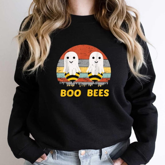 Boo Bees Vintage Halloween, Funny Retro Holiday Graphic Tee, Humorous - Top Pick SW22092 Unisex Sweatshirt, Up to Size 5XL