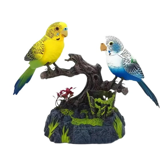 Loros s, mascota electrónica, adorno creativo, pájaro chirriante activado por sonido, decoración del hogar para oficina, regalo de cumpleaños