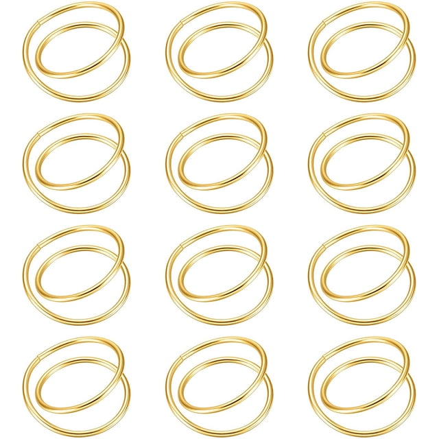 12 Pieces Gold Napkin Rings Metal Spiral Napkin Rings Buckles Simple Alloy Napkin Rings Serviette Napkin Holder Ring for Weddings, Receptions, Dinner Party, Banquet, Buffet Table Decor