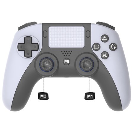 YUOY Wireless Controller for PS5/PS5 Slim/PS5 Pro & PC - 6-Axis Gyro, Dual Vibration, Turbo, 2 Back Buttons, Touchpad, 10H Battery (White)