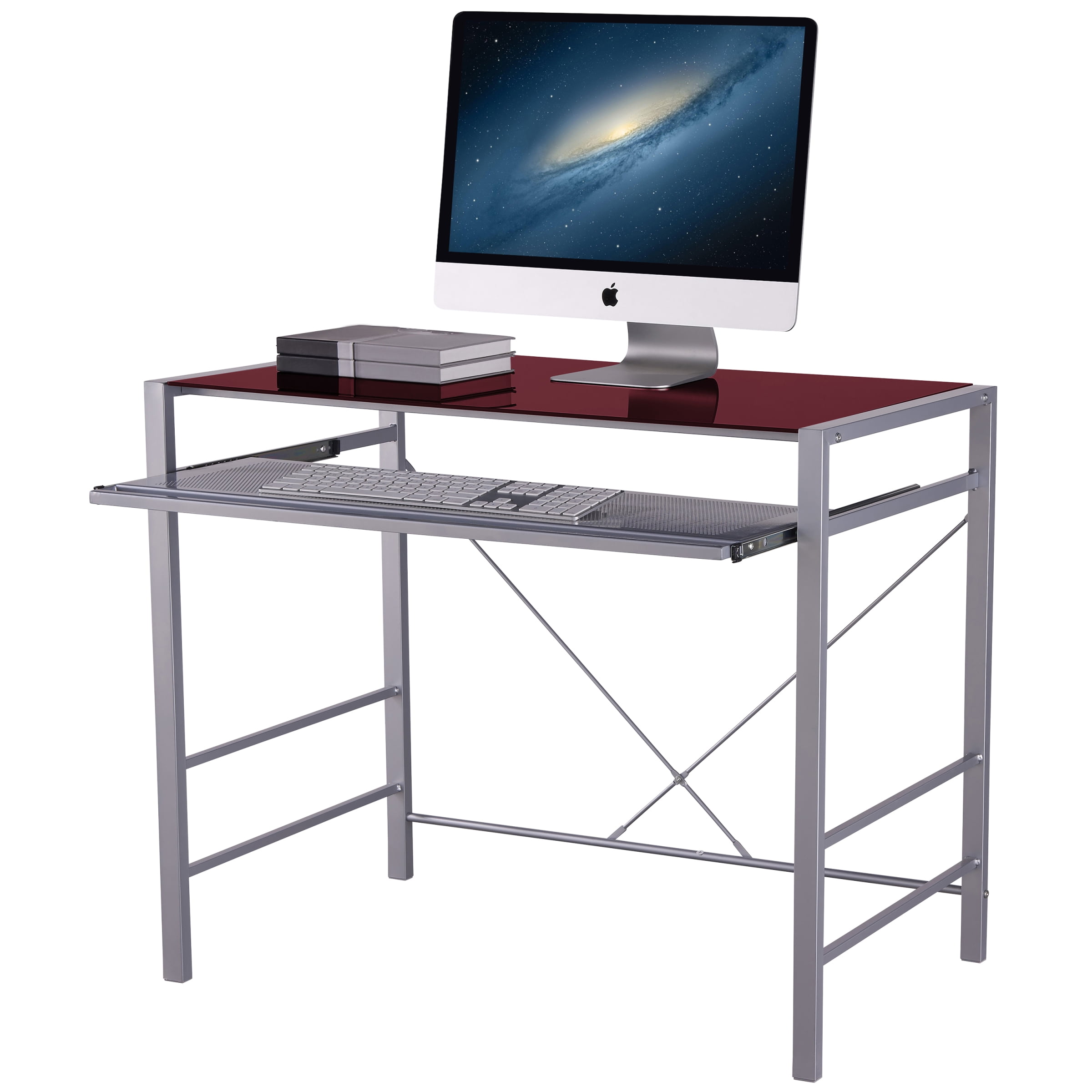 Mainstays Versatile Modern Glass Top Desk Multiple Colors