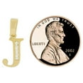thumbnail image 3 of 14k Yellow Gold, Small Initial Capital Letter J Pendant Charm Created CZ 8mm Wide with 20" Dainty Neck Chain, 3 of 8