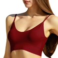 thumbnail image 4 of Lixiuxyad Tank Top Camisole Seamless Deep V Neck Camisole For Stretch Sleeveless Tank Top With Built In Bra Comfortable Everyday Wear,Red, 4 of 5