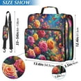 thumbnail image 3 of 3 Ring Zipper Binder with Shoulder Strap Waterproof Trapper Keeper 2 Inch D-Ring 500 Sheets Capacity Rainbow Rose and Butterflies, 3 of 8