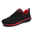 thumbnail image 1 of Zapatos Para Caminar Mocasines casuales unisex Zapatos planos con cordones suaves Accesorios para exteriores (42 Negro Rojo) Ehuebsd Para Estrenar, 1 of 9