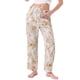 thumbnail image 1 of Pantalones de lounge para mujeres INSPIRE CHIC con patrón de flores y puntos, pantalones de pierna ancha, cintura elástica con bolsillo, pijama de noche XL floral, 1 of 6
