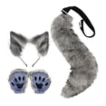 thumbnail image 4 of BELOVING Ensemble Oreilles et Queue d'Animal Gants de Cosplay pour Vacances Jeu de Rôle Boîte de Nuit de Nuit Gris Foncé, 4 of 9