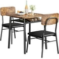 thumbnail image 1 of 3-Piece Dining Table Set for 2 with Storage Rack, Wood Kitchen Table with Upholstered Chairs Set of 2, Small Square Table Set with Metal Legs Support, for Dining Room, 1 of 6