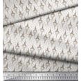 thumbnail image 2 of Soimoi Brown polyester Crepe Fabric Arrow,Heart & Eiffel Tower Architectural Print Sewing Fabric Yard 52 Inch Wide, 2 of 3