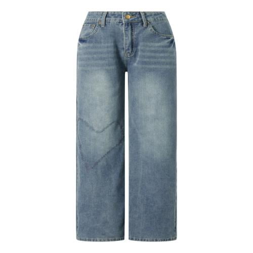 ★関税/送料込★PUNCHLINE☆BULKY WIDE DENIM PANTS Women High Waist Baggy Jeans Casual Wide Straight Leg