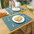 thumbnail image 5 of Woven Fabric Placemats Set of 4 Heat Resistant Place Mats Non Slip Washable Double Layer Cloth Placemats Reversible Table Mats Kitchen Dining Table Decor, 5 of 9