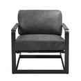 thumbnail image 6 of ACME Locnos Top Grain Leather Upholstered Accent Chair in Gray and Black, 6 of 10