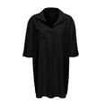 thumbnail image 6 of Women's Long Sleeve Shirts Cotton Linen Button Down Blouses Boho Tunic Tops Black XL, 6 of 7