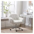 thumbnail image 4 of Drevy Fuzzy Desk Chair Fluffy Office Chair Faux Fur Desk Chair Modern Swivel Chair with Armrest Vanity Chair Soft Comfortable for Woman Girl Living Dressing Room White, 4 of 7