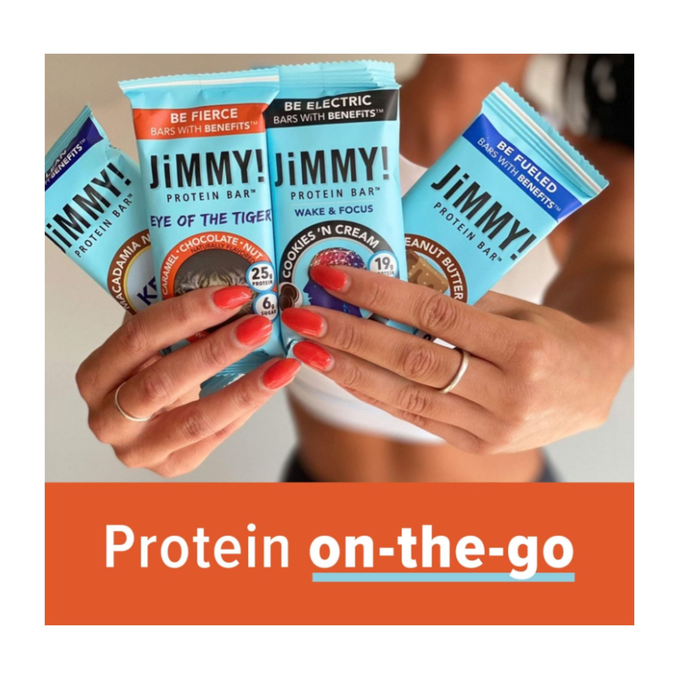 JiMMY! Caramel Chocolate Nut (Eye of the Tiger) Protein Bars, 12 Count