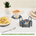 thumbnail image 6 of Qxltty Corgi Rocket Element Pattern Drink Coasters with Holder 6pcs Handmade Woven Simple Vintage Saucer Set, 6 of 7