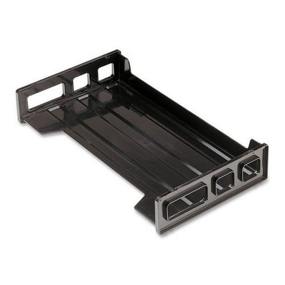 OIC Black Side-Loading Desk Trays 2.8" Height x 16.3" Width x 9" Depth - Desktop - Black - Plastic - 1Each