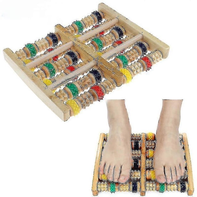 Foot Massager Wooden Roller Reflexology For Stress Fitness Health Care Feet Massager Colorful Massage Roller Pain Relief