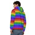 thumbnail image 4 of Goofa Colorful Glitter Rainbow Pattern Mens Full-zip Hoodie, Zip-up Pullover Hooded Sweatshirt, Kangaroo Pocket Hoodie Ideal for Daily Wear, Travel, and Home-Medium, 4 of 5