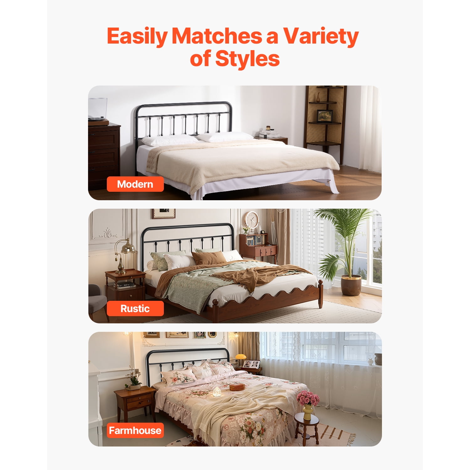 KFFKFF Queen Size Headboard, 59.65 x 40.55 inches Metal Headboard with Height Adjustable,   Sturdy Headboard Suitable for Bedrooms, Hotel, Guesthouse