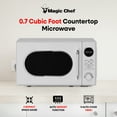 thumbnail image 2 of Open Box Magic Chef 0.7 Cubic Feet 700 Watt Retro Countertop Microwave, White, 2 of 9