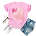 thumbnail image 1 of Meichang T-Shirts Graphiques pour Femmes T-Shirts de la Saint-Valentin Imprimé Cœur Manches Courtes Hauts Mignons Col Rond T-Shirts Décontractés de Vacances T-Shirts de la Saint-Valentin, 1 of 4
