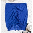 thumbnail image 6 of Curuila Women Beach Skirt Solid Color High Waist Drawstring Breathable Swim Skirt For Swimming Pool Blue Size 2Xl, 6 of 7
