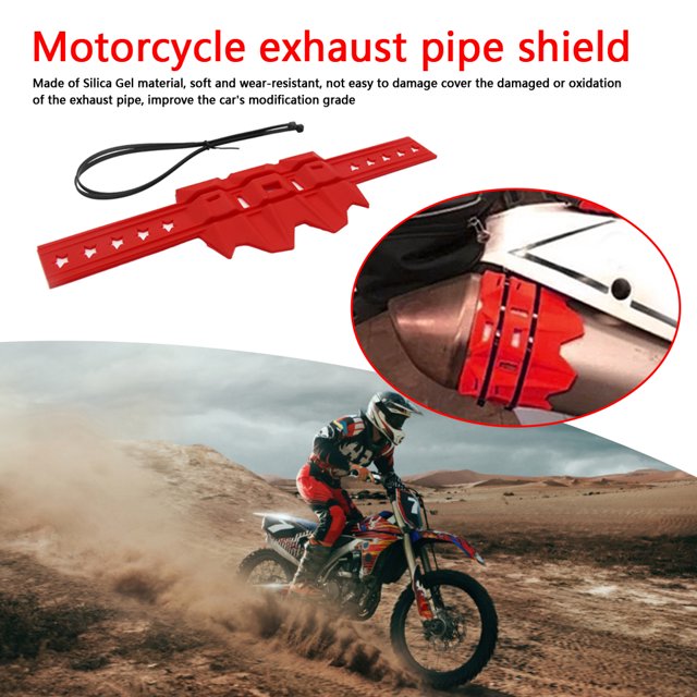 Protector de escape ovalado redondo para silenciador de motocicleta universal de silicona (rojo) Ndcxsfigh Accesorios para autos y motos
