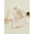 thumbnail image 2 of Bagilaanoe Newborn Baby Girl Rompers Letter Print Short Sleeve Bodysuits 3M 6M 12M 18M Infant Casual One Piece Short Jumpsuit, 2 of 8