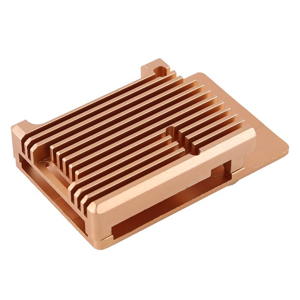 Recinto De Aluminio Carcasa de carcasa de aluminio + herramientas para Raspberry Pi 4 modelo B (dorado)