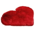 thumbnail image 2 of BloomLoom Heart FauxRug,Soft Faux SheepskinArea Rugs for Home Sofa Floor Mat Plush,for Bedroom Bedside Bed Floor Living Room Plush Carpet,Red, 2 of 4