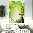 thumbnail image 3 of Tropical Animals Tapestry, Toucan Birds with Macro Exotic Plants with Fresh Colors Nature Design, Wall Hanging for Bedroom Living Room Dorm Decor, 40W X 60L Inches, Green Yellow, by Ambesonne, 3 of 5