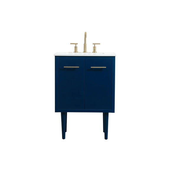 24 inch single bathroom vanity in blue