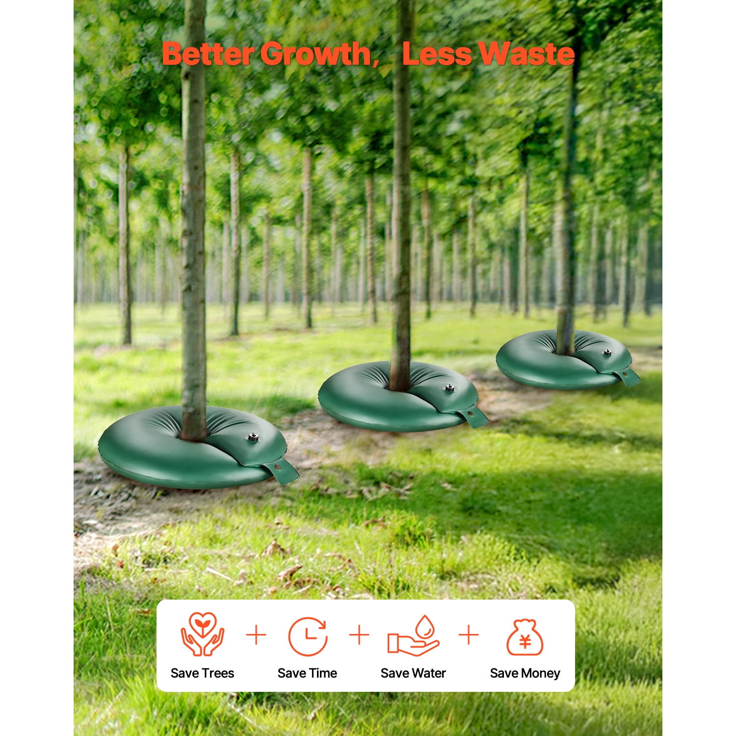 KFFKFF Arbor Hydration Circles, Set of 4, 20-Gallon Tree Hydration Sacks, 6-9 Hours Gradual Dispensation, Reusable Botanical Water Pouches, Water Conservation, Robust Irrigation Method