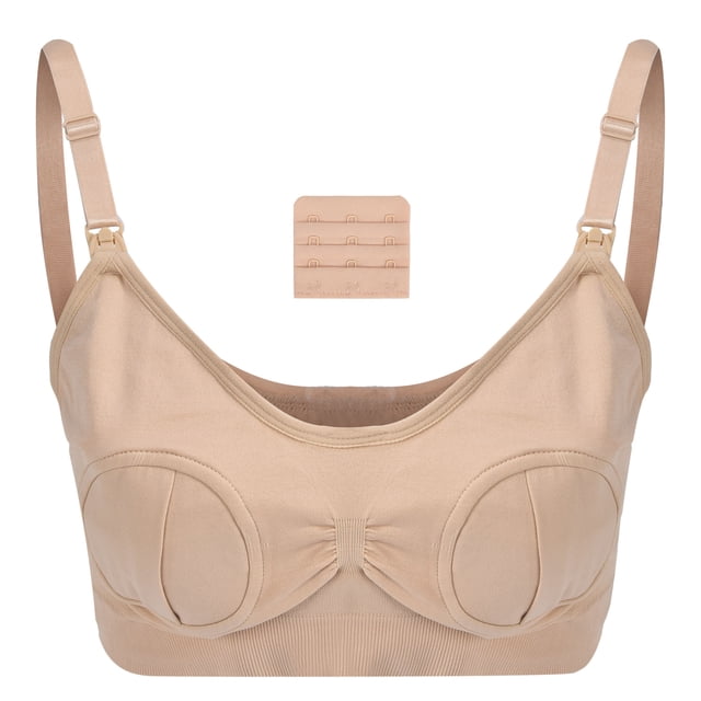 Sujetador de bombeo manos libres, sujetador de lactancia inalámbrico, ropa interior para mujeres que amamantan, BraSkin Color XL