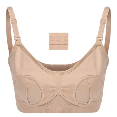Hands Free Pumping Bra Wireless Nursing Breastfeeding Women Underwear BraSkin Color XL