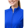 thumbnail image 3 of M&M SCRUBS Women’s Full Zip Scrub Jacket – 4-Way Stretch Warm-Up Jacket with Stand Collar, Moisture-Wicking (True Royal Blue, 2X-Large), 3 of 7