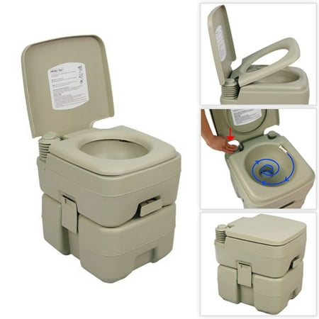 Camping Toilet Bucket - Palm Springs 5 Gallon Plastic Portable Flushing Toilet - Camping & Outdoor Potty