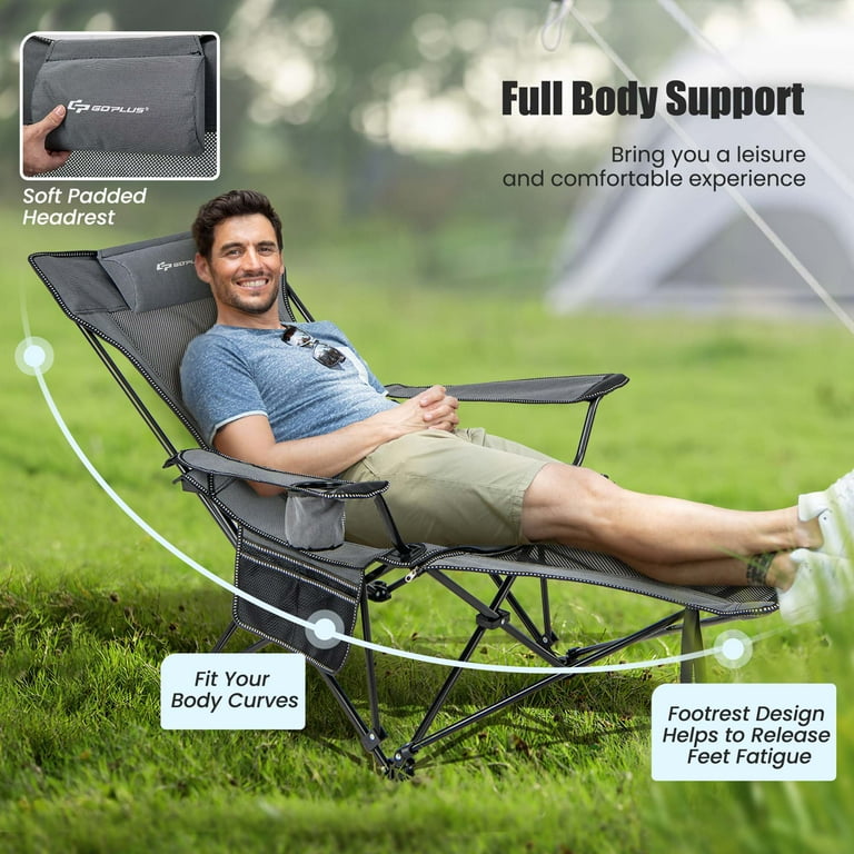 Folding chair with footrest walmart discount