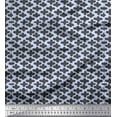 thumbnail image 1 of Soimoi Blue Poly Georgette Fabric Plus Sign Geometric Printed Fabric 1 Yard 42 Inch Wide, 1 of 3