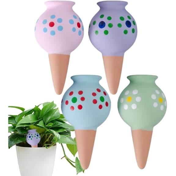 Self Watering Spikes, Terracotta Automatic Irrigation Planter Kit for Flower Pots