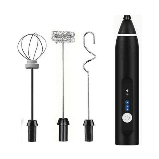 Milk Frother Handheld, Immersion Blender Cordlesss Foam Maker USB