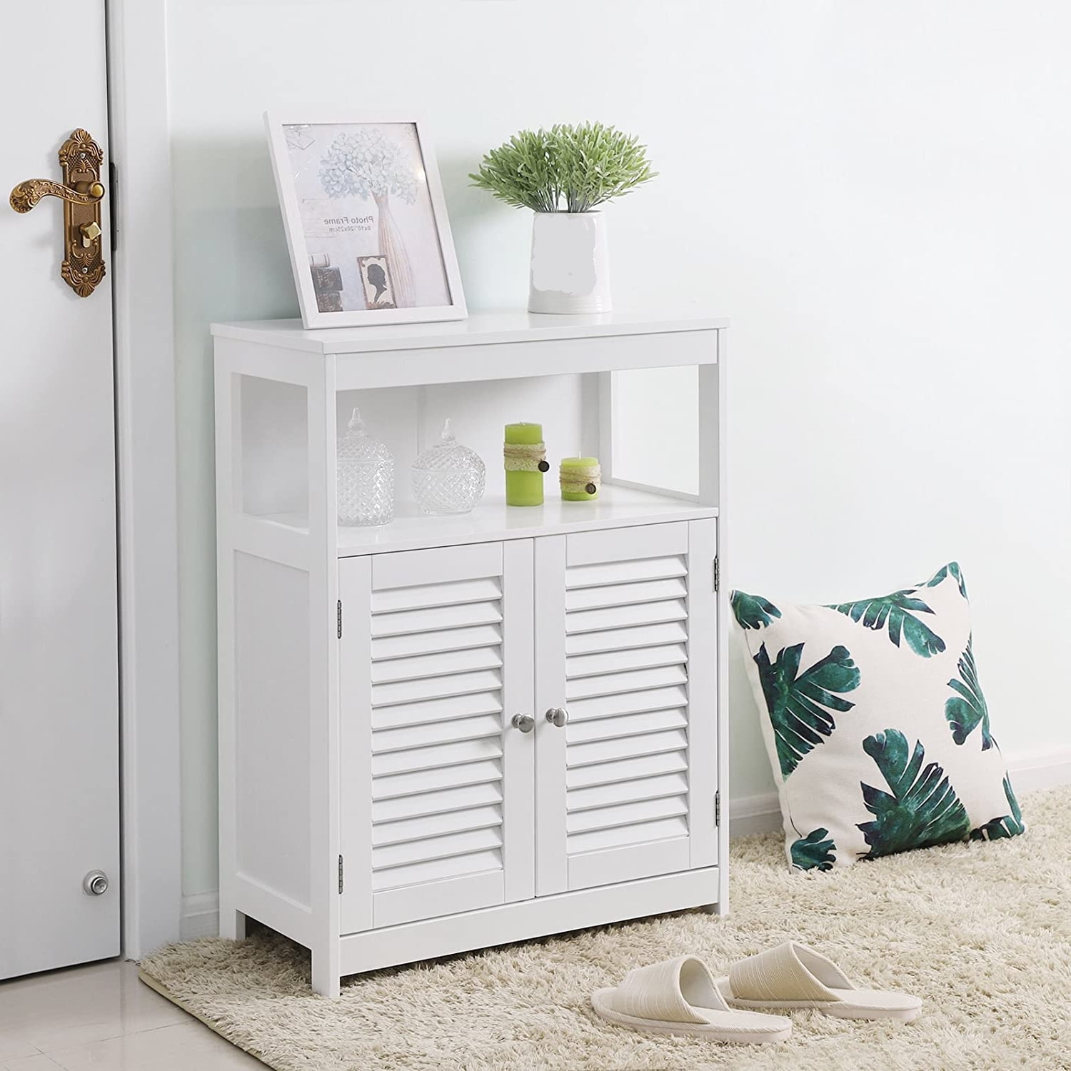 UBesGoo Bathroom Storage Floor Free Standing with Double