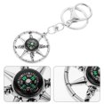 thumbnail image 2 of KAKOWELY compass key fob Miniature Compass Keychain Nautical Rudder Keyring with Portable Compass Outdoor Adventures Keyring Metal Key Holder for Sailors Boaters, 2 of 4