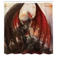 thumbnail image 3 of Ambesonne Fantasy Shower Curtain, Dragon Mountain Myth, 69"Wx70"L, Multicolor, 3 of 5