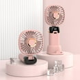 thumbnail image 2 of ChicYu Hanging Handheld Fan with Digital Temperature Display Portable 3 Speed Rechargeable Fan for Outdoor,Double Mode Pink, 2 of 5