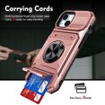 thumbnail image 2 of Designed for iPhone 15 Plus Case Hidden with Card Holder & 360 Ring Stand/Kickstand, Hard PC + Soft TPU [Drop Protection] Heavy Duty Rugged Protective Cover For iPhone 15 Plus, Rosegold, 2 of 7