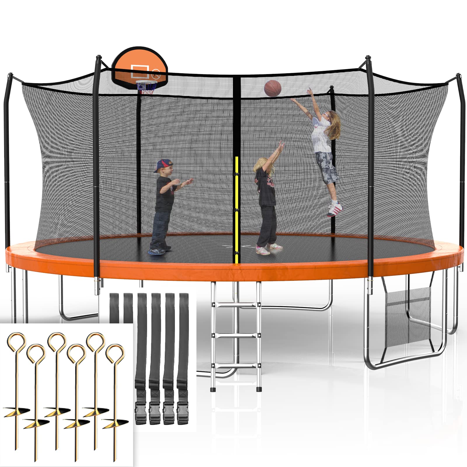 SKOK Trampolines 15FT Recreational Trampoline with Enclosure Net