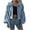 Light blue, variant on IROINNID Women's Short Zip Up Jacket Turndown Lapel Stylish Solid Color Long Sleeve Winter Zipper Coat Cardigan, Light blue